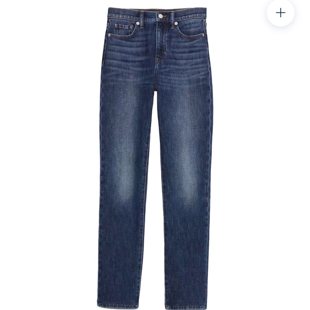 EUC Banana Republic Premium Denim High Rise Slim Straight Dark Wash Jeans, 29
